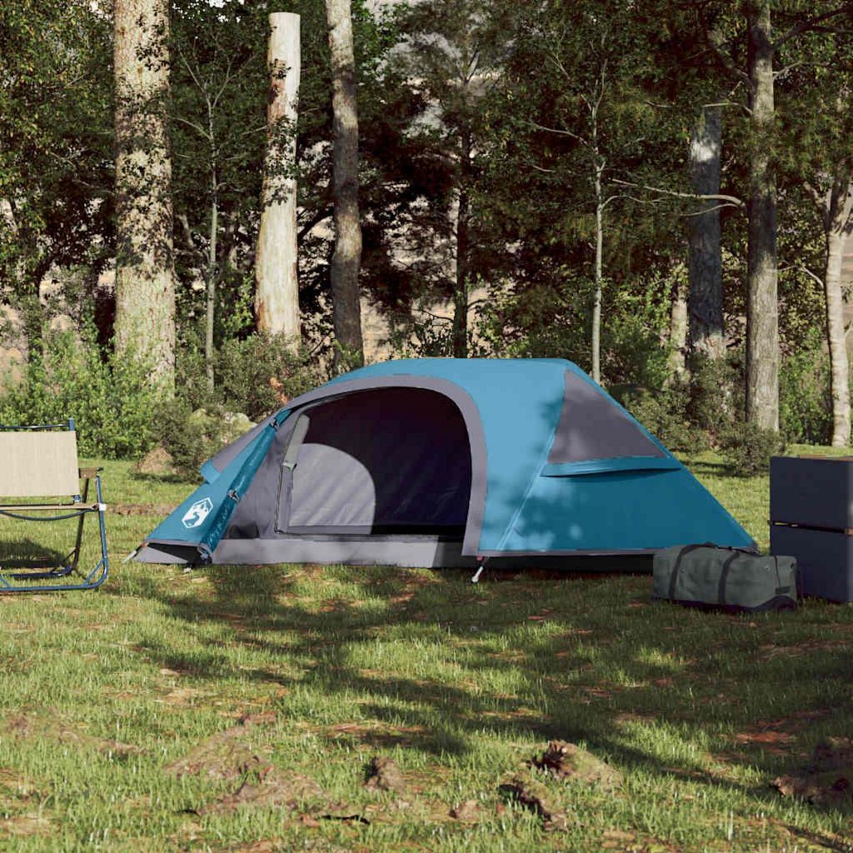 VIDAXL Tente de camping a dome 1 personne bleu impermeable