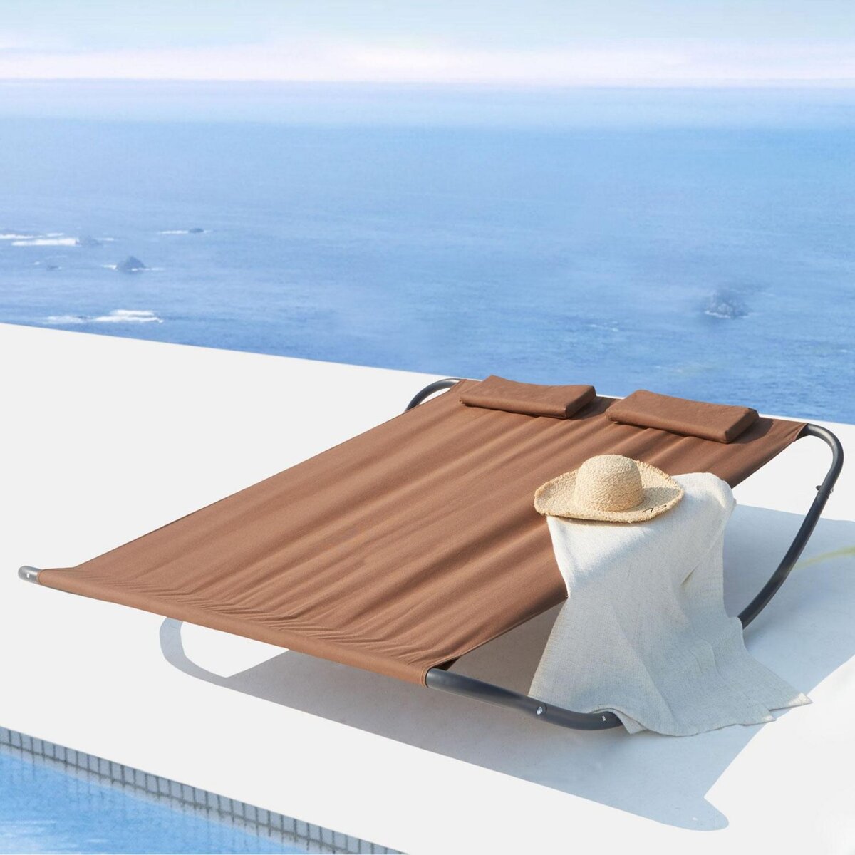 CONCEPT USINE Transat à bascule 2 personnes chocolat COACHELLA