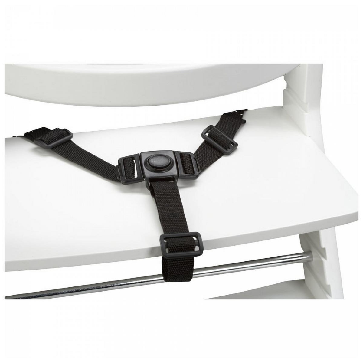 TISSI Chaise haute pour enfant en hêtre massif blanc