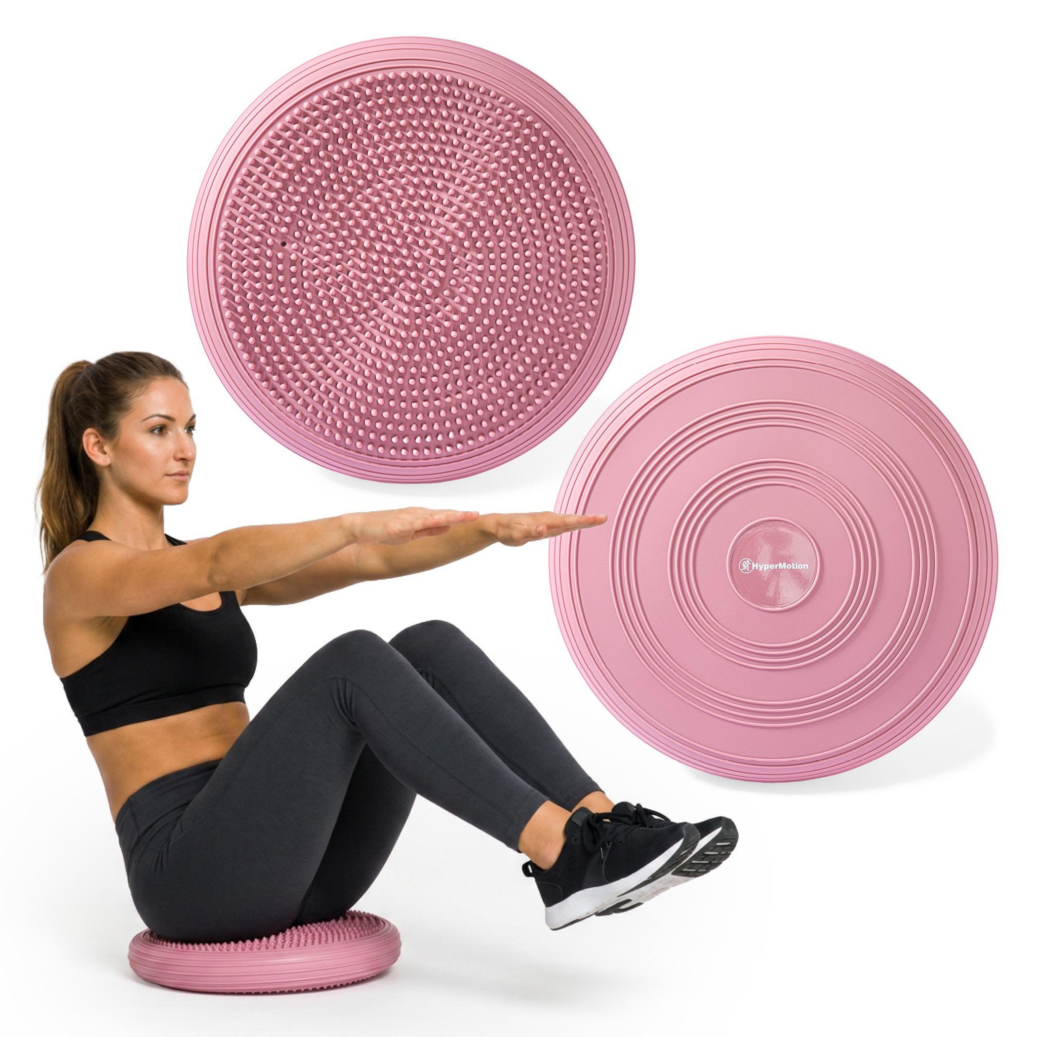 HYPERMOTION Coussin sensorimoteur d'assise et d'équilibre HyperMotion Rose avec pompe