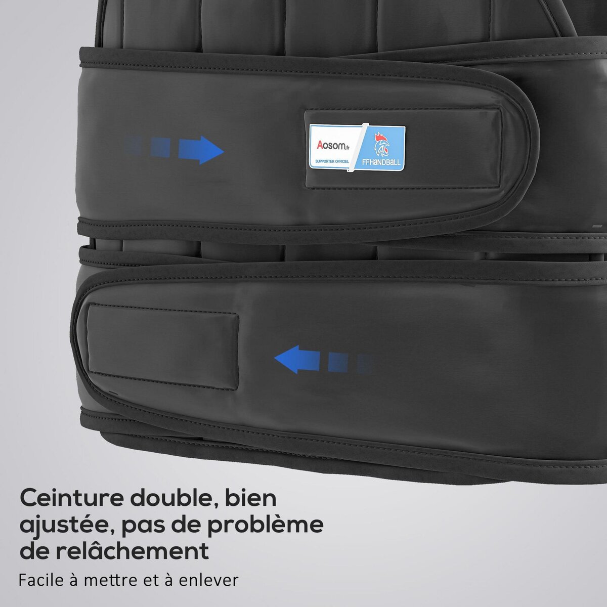 HOMCOM Gilet lesté réglable veste lestée 20 Kg max. poids amovibles entrainement musculation exercice boxe oxford noir