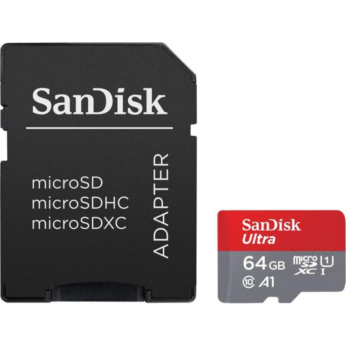 SANDISK Carte mémoire micro SDHC et SDXC SanDisk Ultra PLUS UHS I Class 10 64 Go + Adaptateur SD