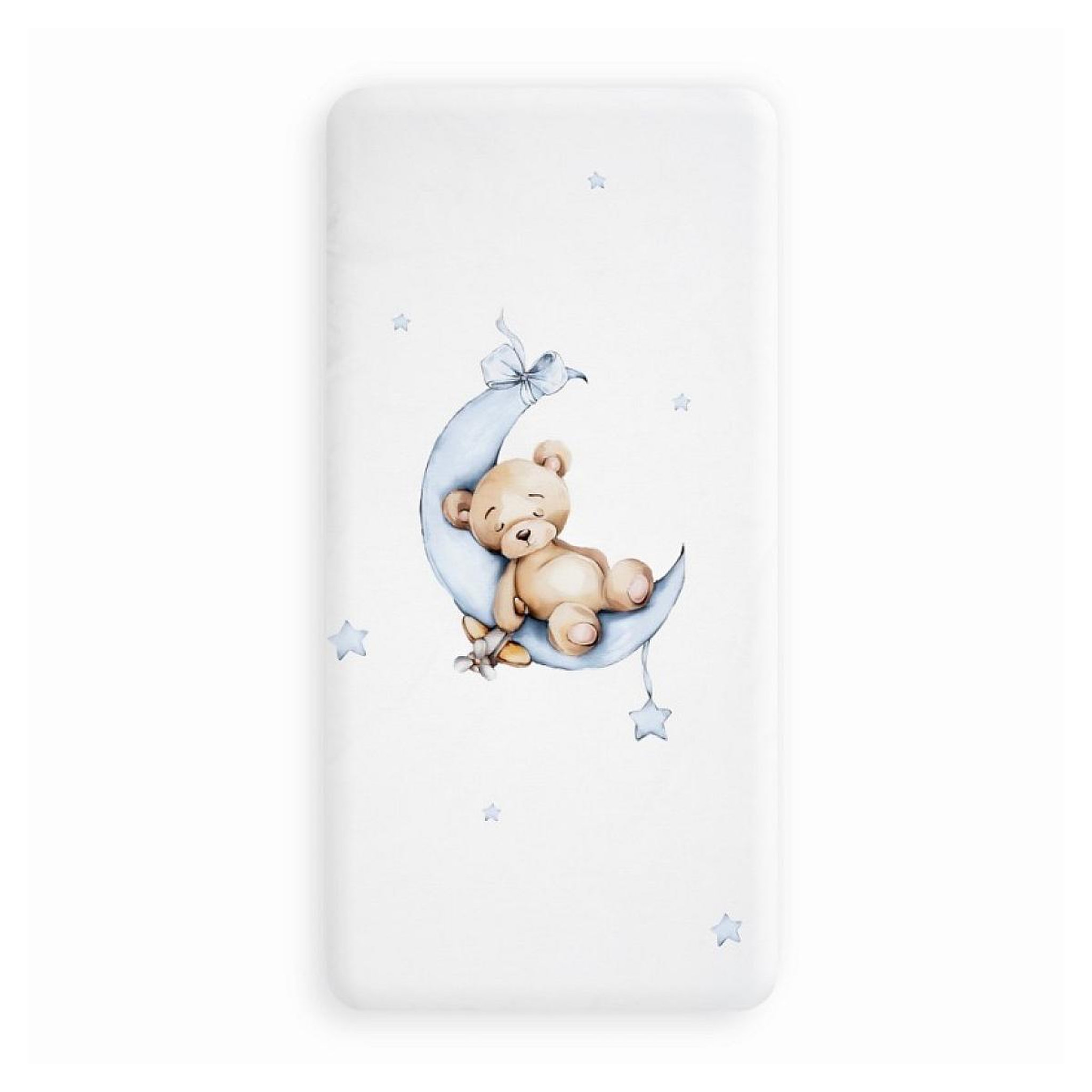 INTERBABY Parure Lit Bébé Amovible Oso-Luna Estrellas - Bleu