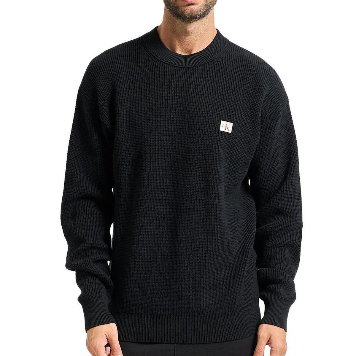 CALVIN KLEIN JEANS Pull Noir Homme Calvin Klein Jeans Waffle