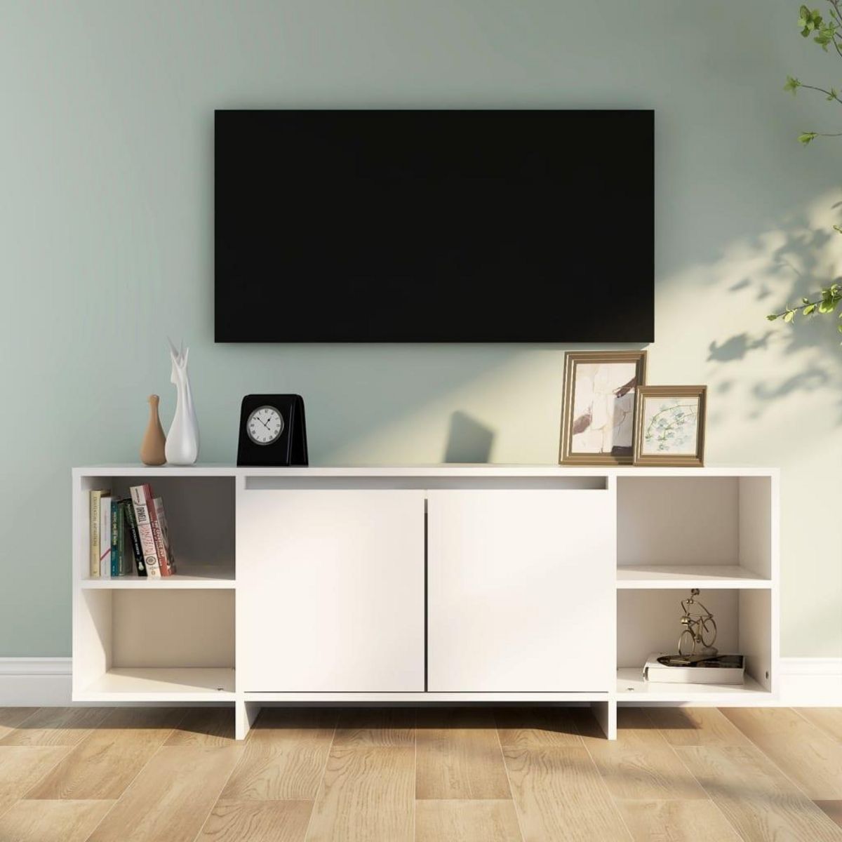 VIDAXL Meuble TV blanc 130x35x50 cm bois d'ingenierie