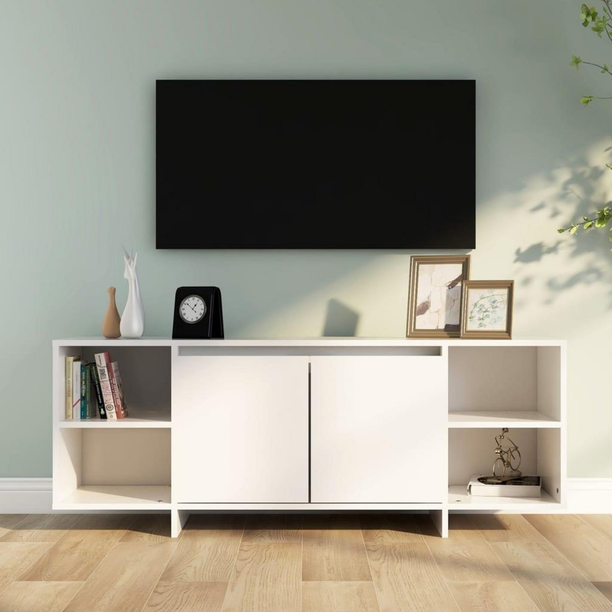 VIDAXL Meuble TV blanc 130x35x50 cm bois d'ingenierie