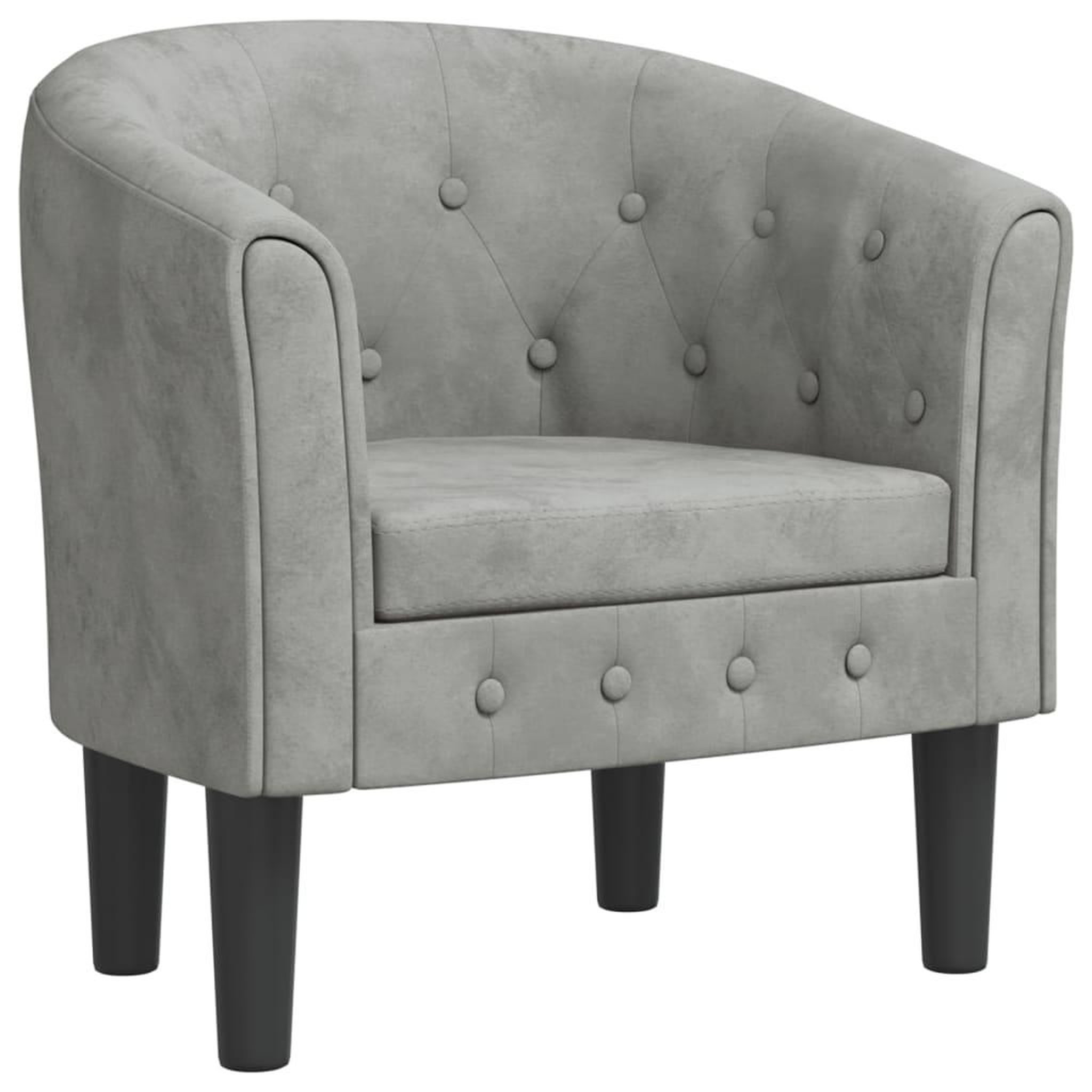 Voir la diapositive 2 : VIDAXL Chaise cabriolet gris clair velours