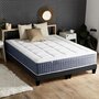 Voir la diapositive 2 : IDLITERIE Ensemble Matelas Ressort 7 zones + Mémoire de forme + Sommier KING STYLE Fabriqué en France
