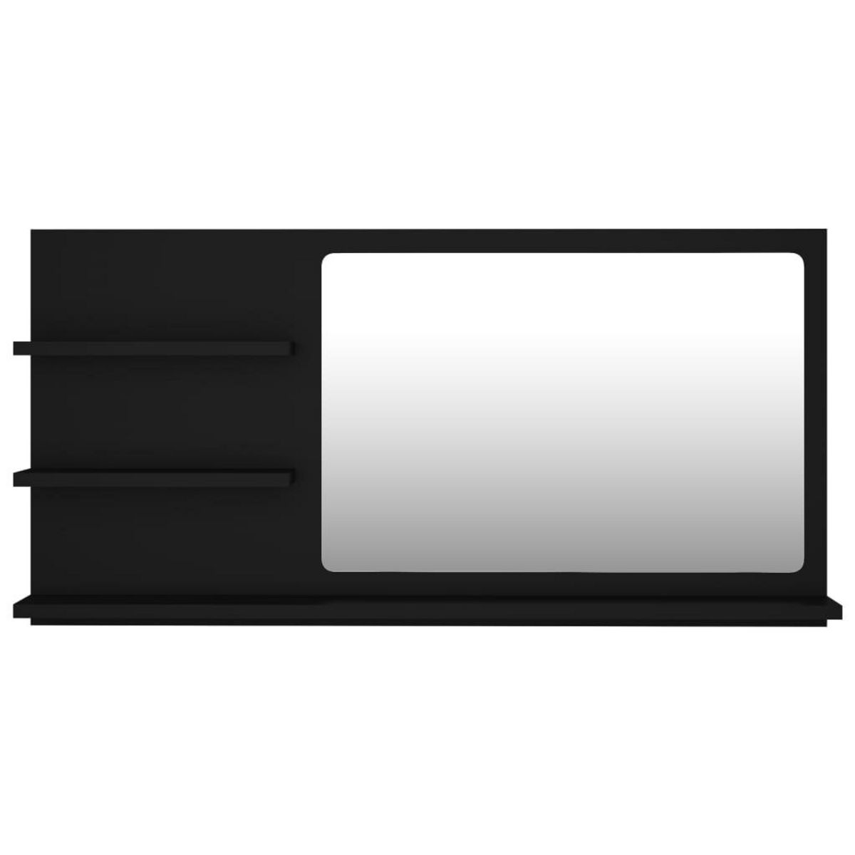 VIDAXL Miroir de salle de bain noir 90x10,5x45 cm bois d'ingenierie
