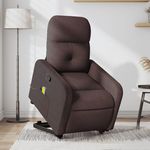 VIDAXL Fauteuil inclinable de massage Marron fonce Tissu
