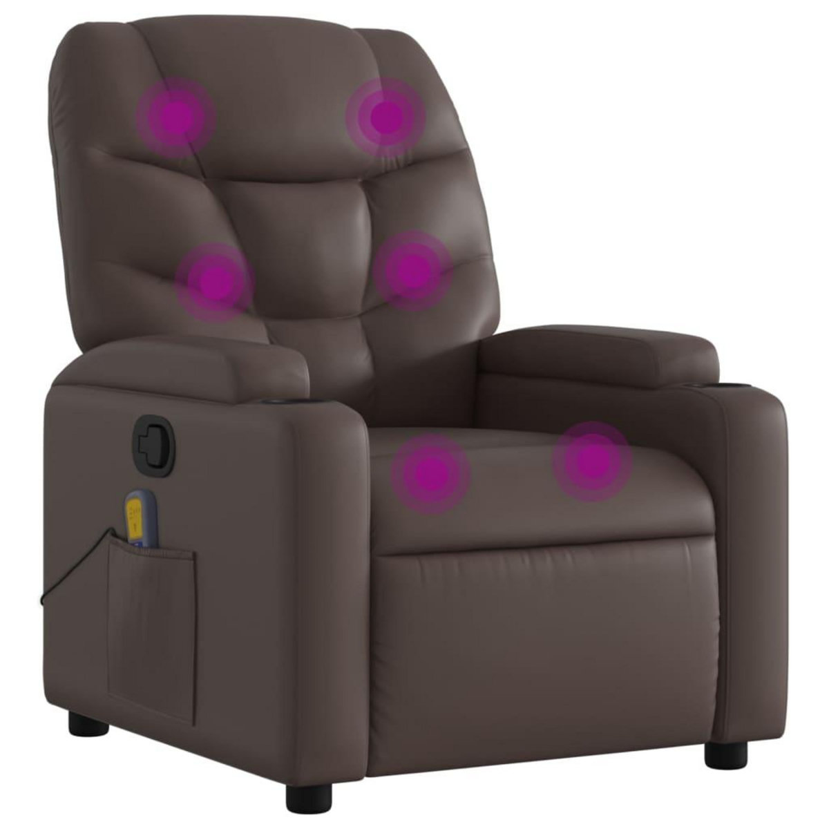 VIDAXL Fauteuil de massage inclinable Marron Similicuir