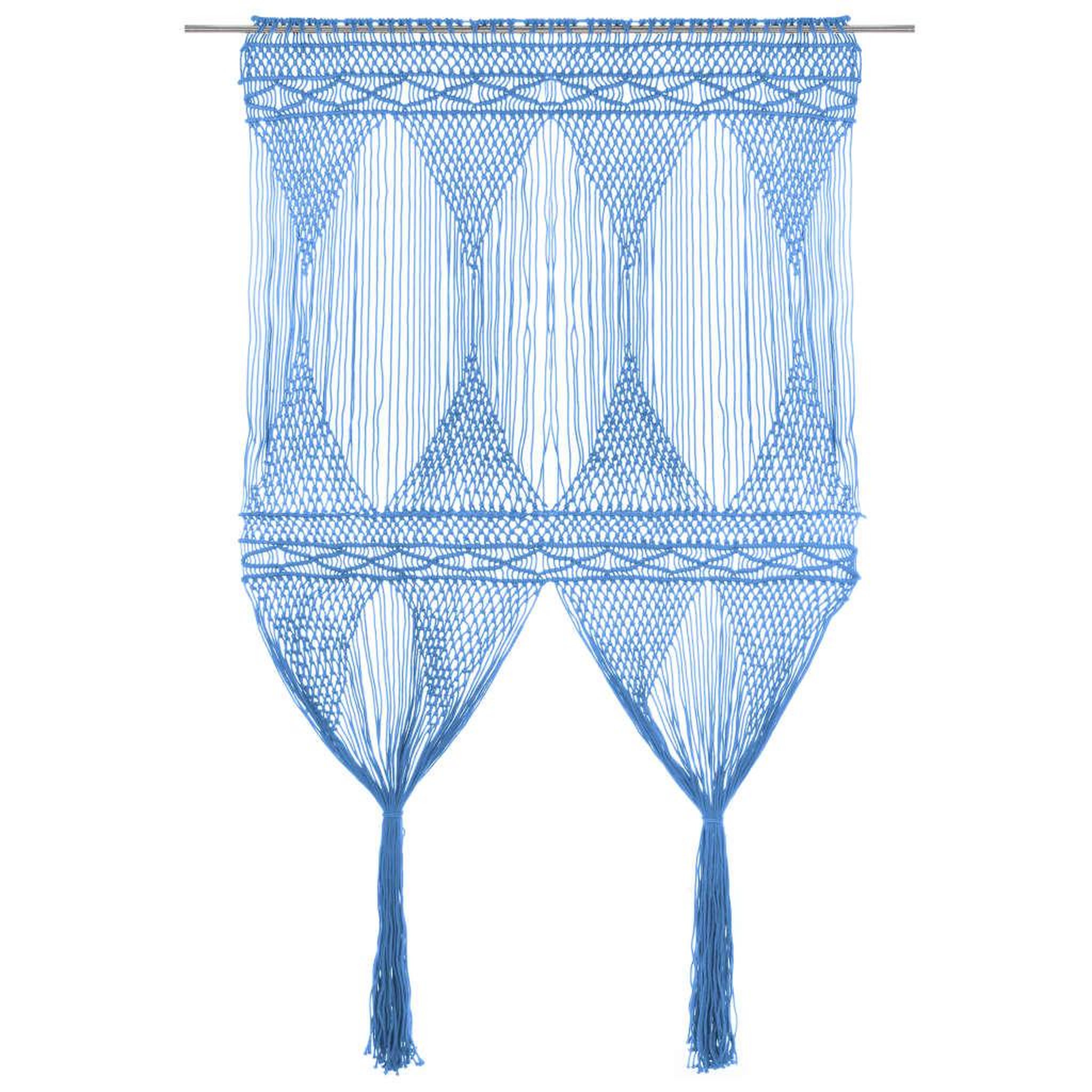 VIDAXL Rideau en macrame Bleu 140x240 cm Coton