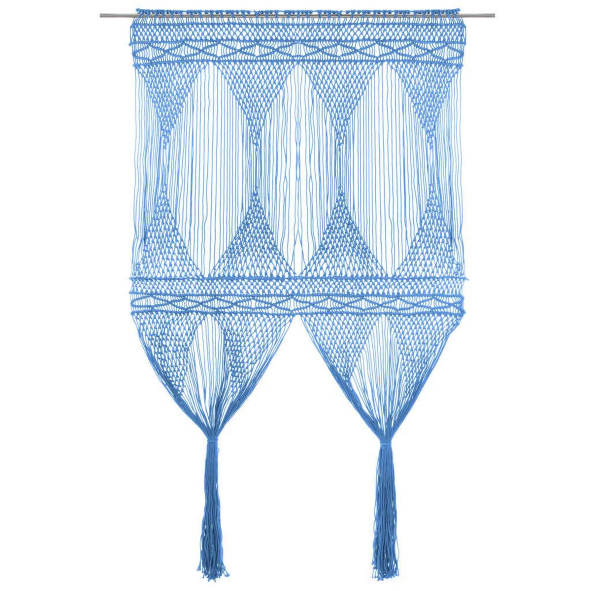 VIDAXL Rideau en macrame Bleu 140x240 cm Coton