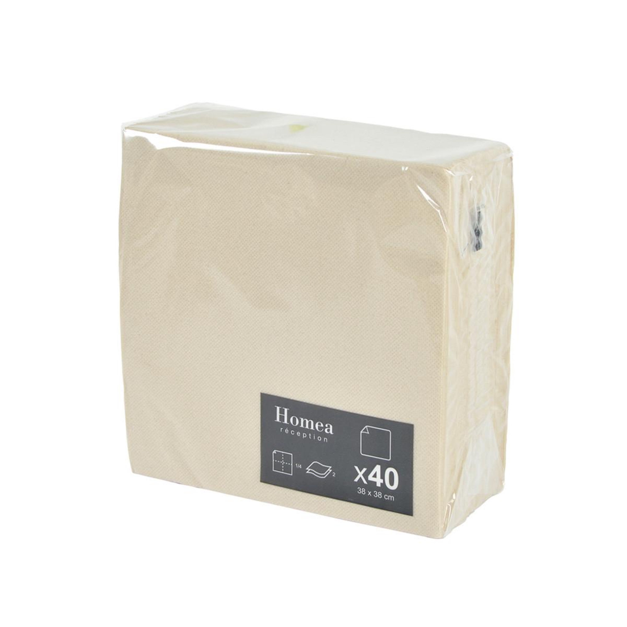Voir la diapositive 2 : HOMEA Lot de 40 serviettes en papier  vitamine  38x38cm lin