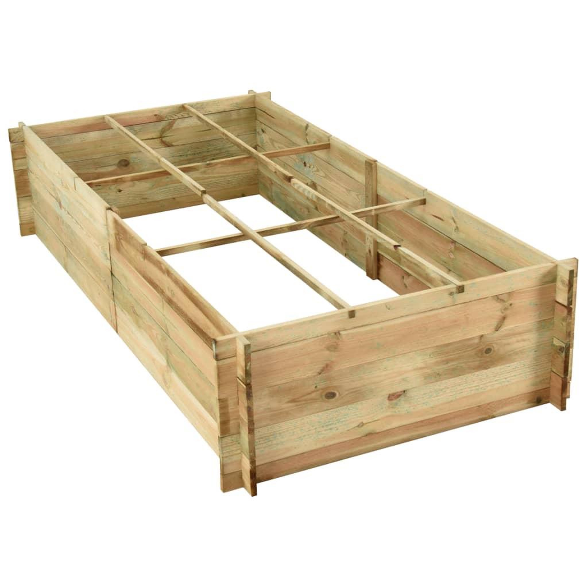 Voir la diapositive 4 : VIDAXL Jardiniere pour legumes Bois de pin impregne 197x100x40 cm