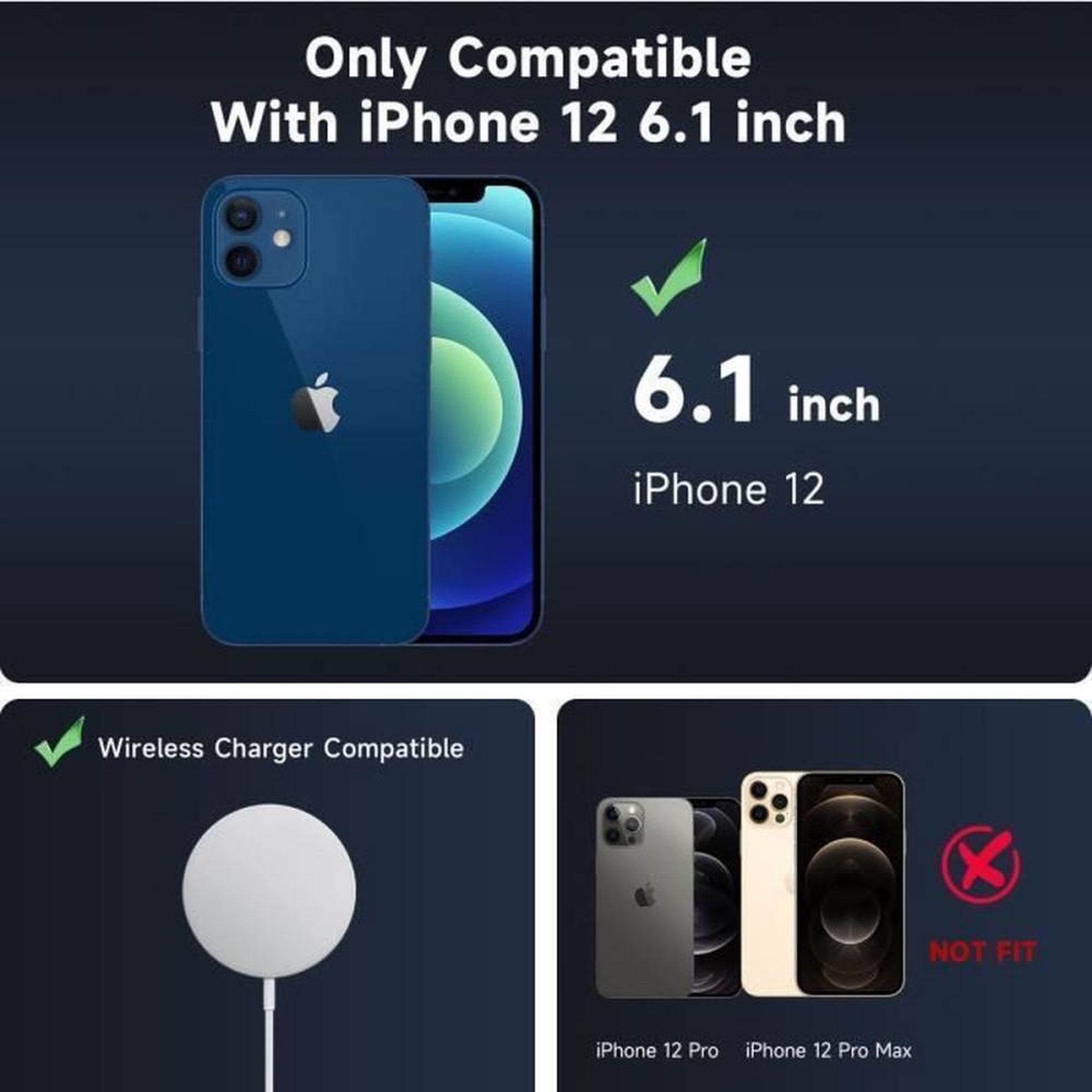 Voir la diapositive 2 : Coque de téléphone iPhone 12 cuir TPU noire compatible MagSafe protection anti-rayures avec cadre caméra