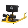 HOMCOM Banc à squat sissy squat machine à squat appareil de musculation hauteur coussin et rouleaux réglables acier jaune noir