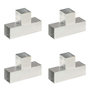 Voir la diapositive 1 : VIDAXL Connecteurs de poteau 4 pcs Forme en T Metal galvanise 91x91 mm