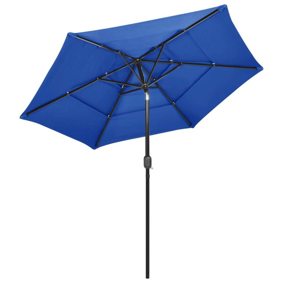 VIDAXL Parasol de jardin a 3 niveaux avec mat en aluminium bleu azure