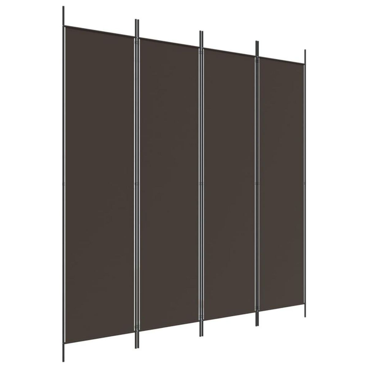 VIDAXL Cloison de separation 4 panneaux Marron 200x200 cm Tissu