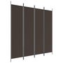 Voir la diapositive 2 : VIDAXL Cloison de separation 4 panneaux Marron 200x200 cm Tissu
