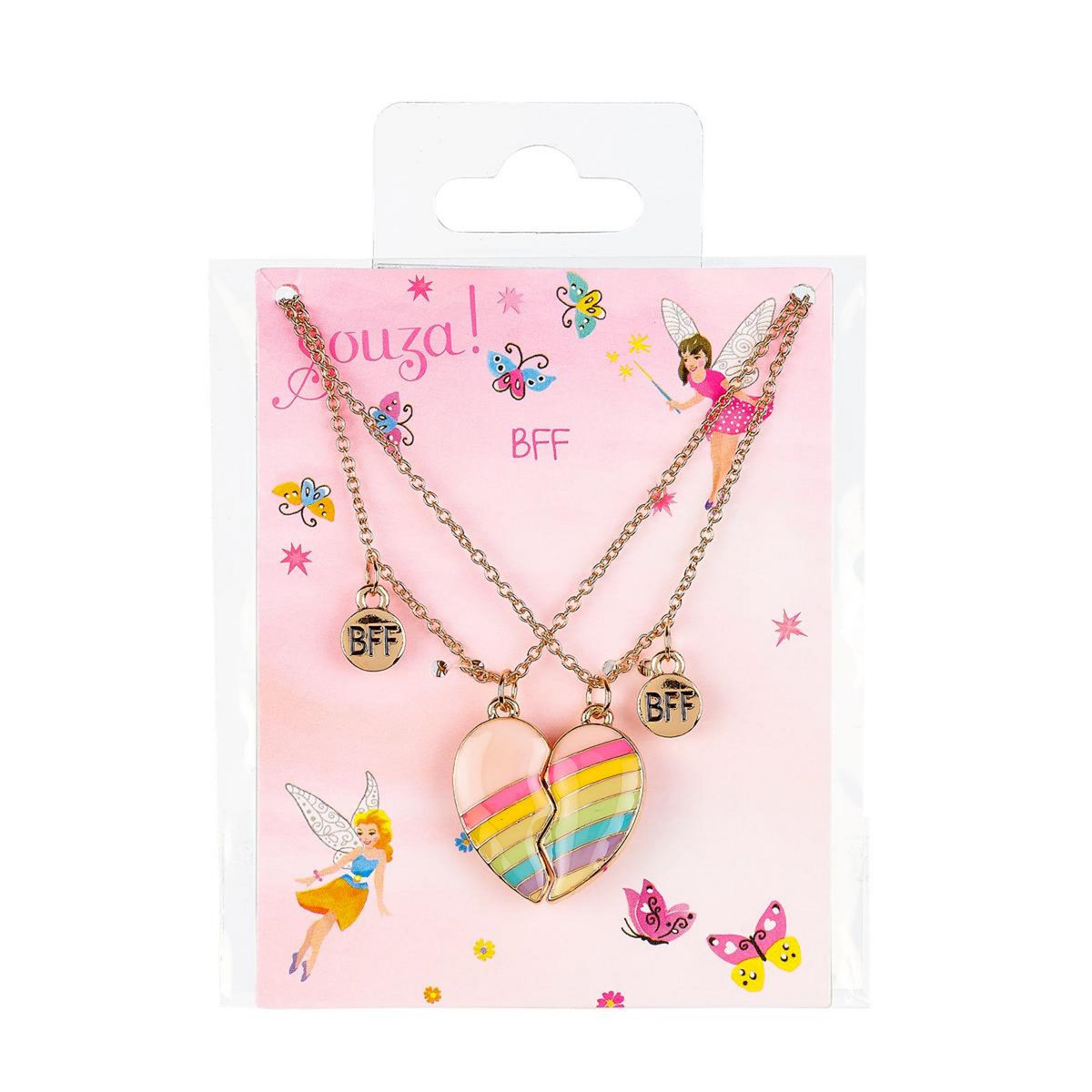 SOUZA Set cadeau BFF coeur arc en ciel - 2 colliers