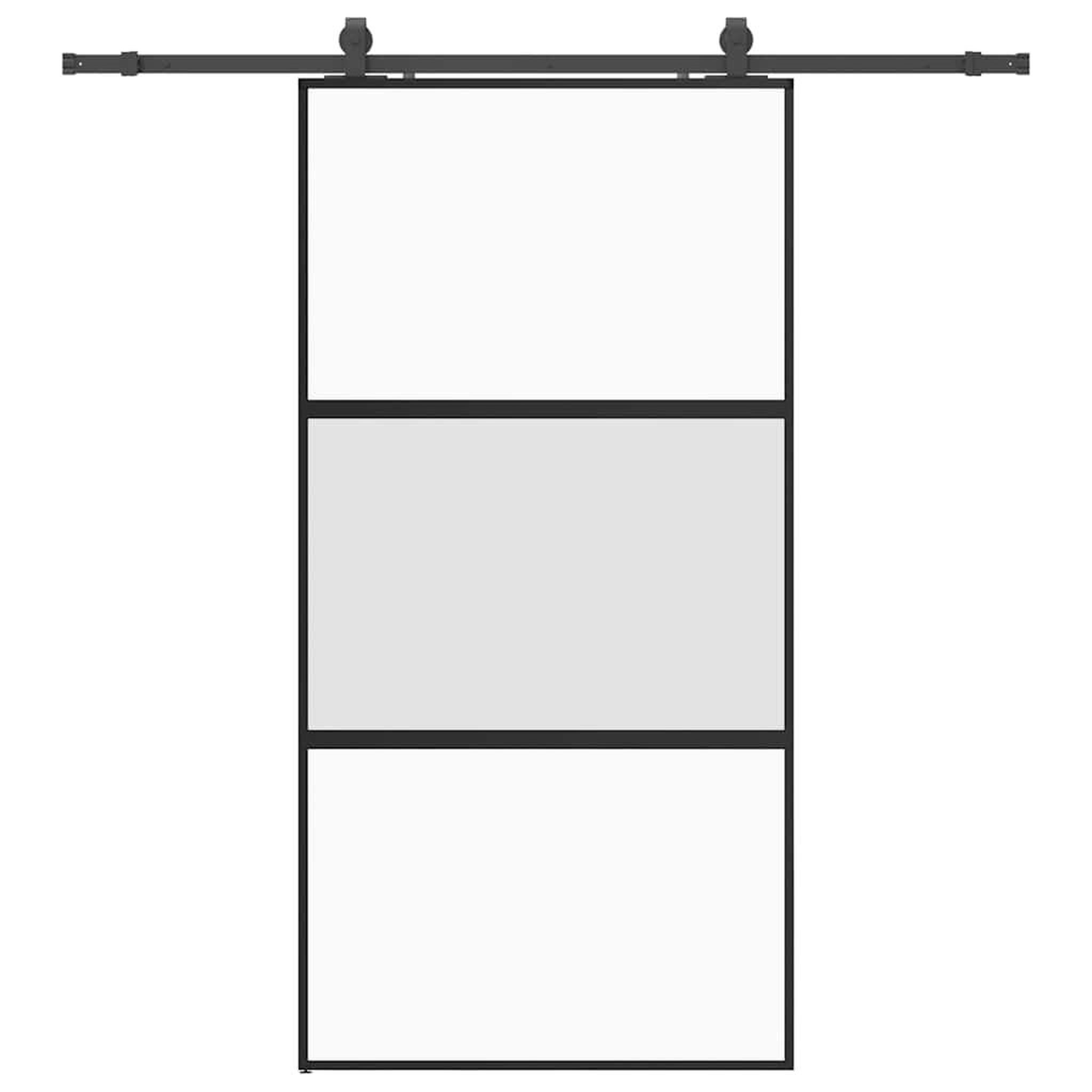Voir la diapositive 2 : VIDAXL Porte coulissante avec kit de quincaillerie noir 102,5x205 cm