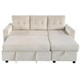 Voir la diapositive 4 : BEST MOBILIER Tulipe - canapé d'angle réversible 4 places convertible avec coffre en velours côtelé