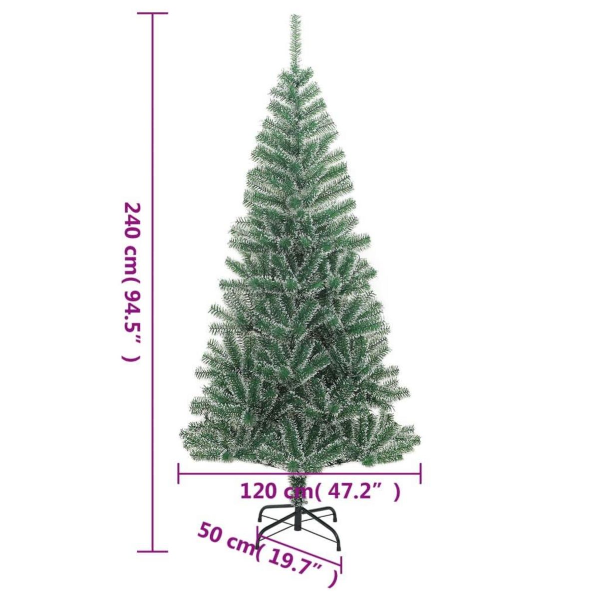 VIDAXL Sapin de Noël artificiel avec neige floquee vert 240 cm