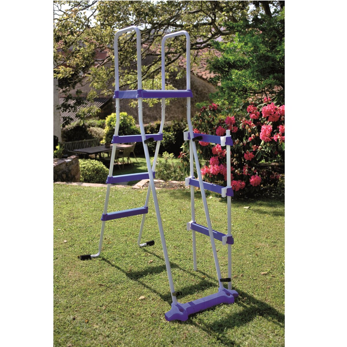 GRE Piscine hors sol acier ronde - Blanche - 4,80 x 1,32 m - ATLANTIS