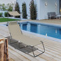 Voir la diapositive 2 : Habitat et Jardin Bain de soleil pliable  Lazy  - Avec pare soleil - Taupe