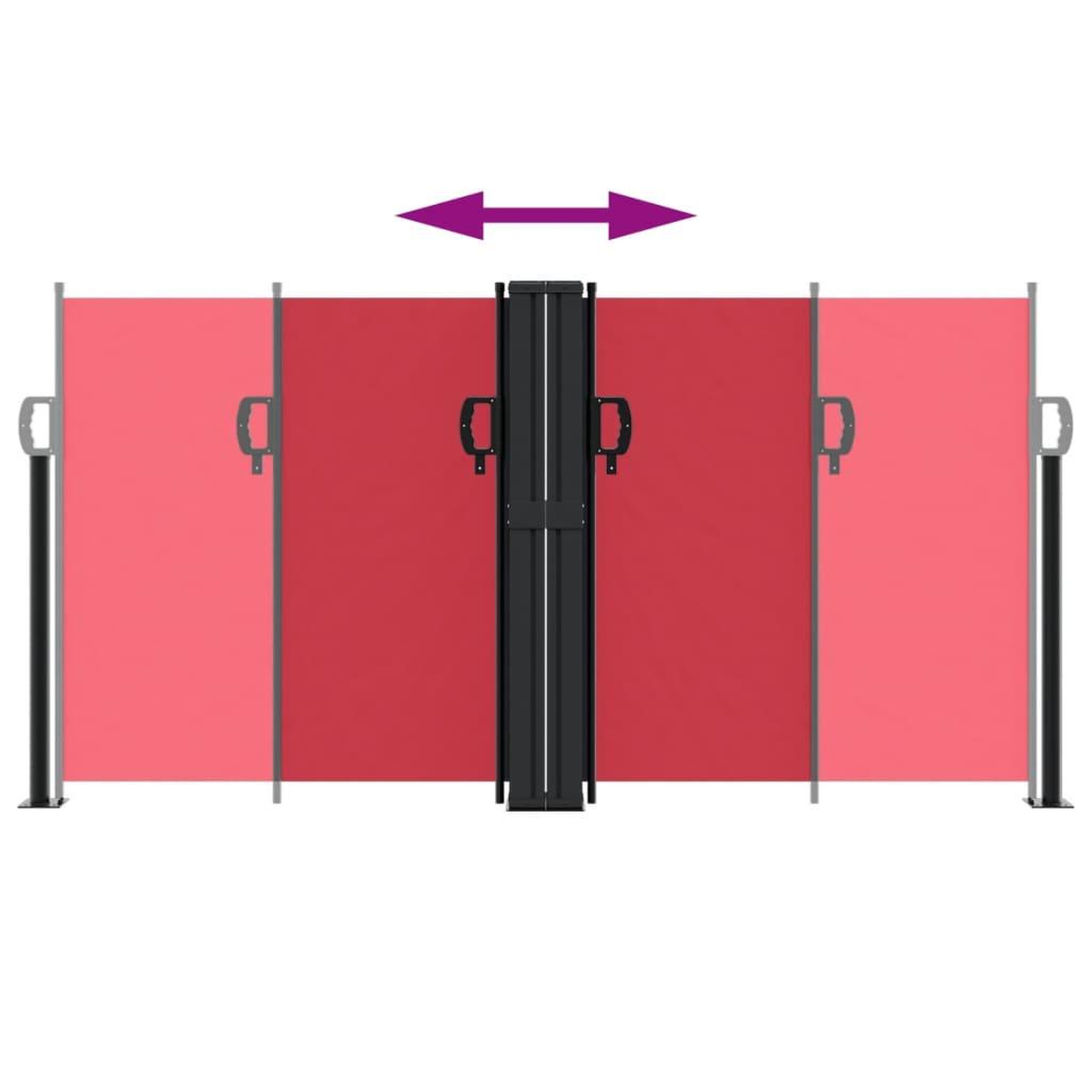 Voir la diapositive 5 : VIDAXL Auvent lateral retractable rouge 120x600 cm