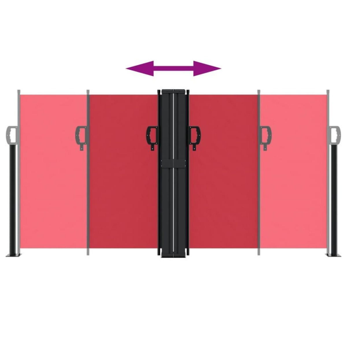 VIDAXL Auvent lateral retractable rouge 120x600 cm