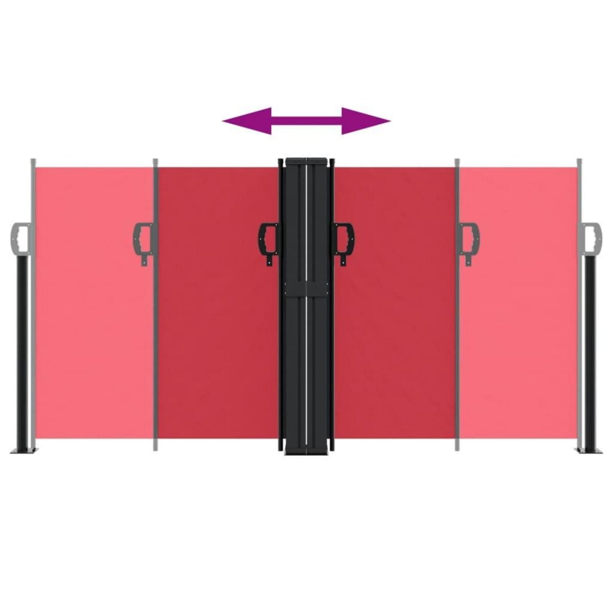 VIDAXL Auvent lateral retractable rouge 120x600 cm