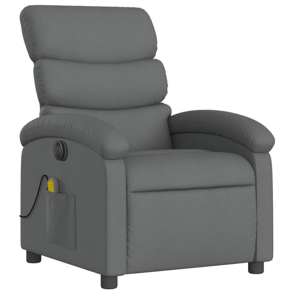 VIDAXL Fauteuil inclinable de massage electrique gris fonce tissu