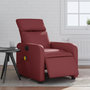 Voir la diapositive 1 : VIDAXL Fauteuil de massage inclinable electrique rouge bordeaux