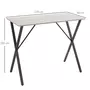 HOMCOM Table de bar - table haute de cuisine - dim. 120L x 60l x 102H cm - châssis piètement acier noir plateau aspect bois blanc