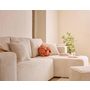 Voir la diapositive 5 : BEST MOBILIER Topaze - canapé d'angle réversible 4 places - convertible avec coffre, tablette et poufs - en velours côtelé