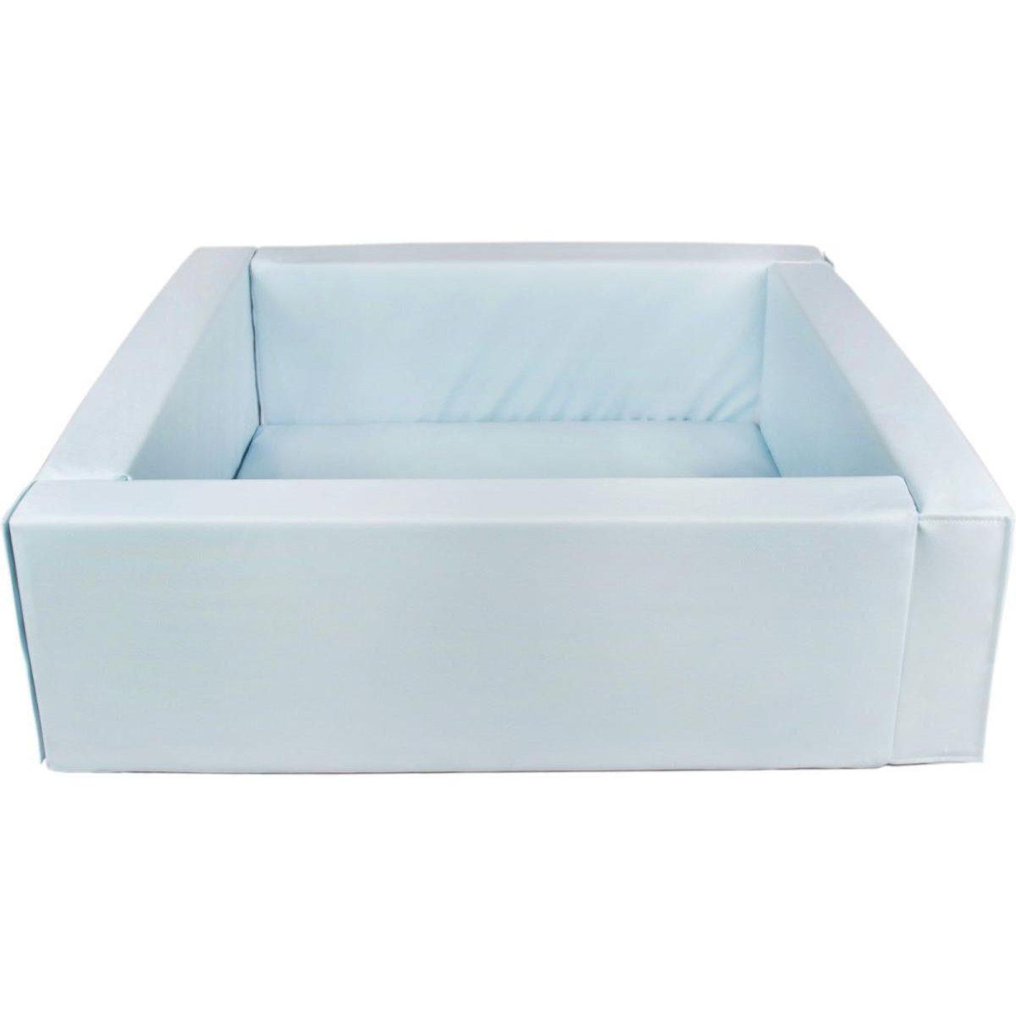 VELINDA Piscine à balles carrée en cuir artificiel, sans balles — bleu (pastel)