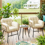 Voir la diapositive 4 : OUTSUNNY Salon de jardin 2 places design résine tressée effet rotin naturel métal noir