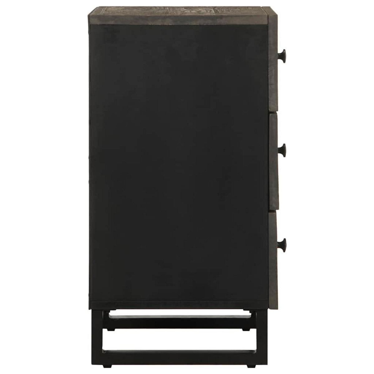 VIDAXL Table de chevet noir 50x33x62 cm bois de manguier solide