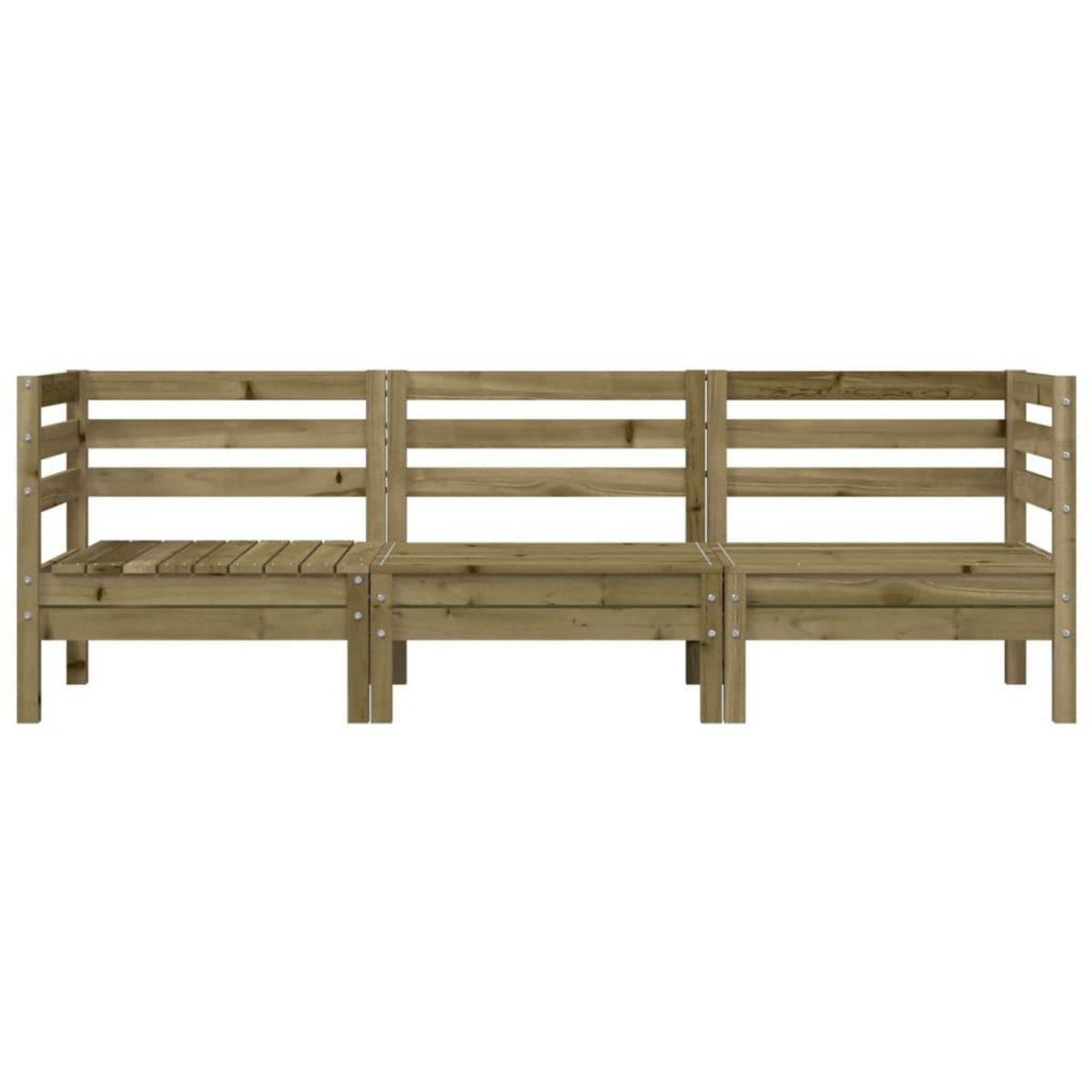 VIDAXL Canape de jardin 3 places bois de pin impregne