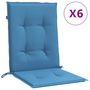 Voir la diapositive 2 : VIDAXL Coussins de chaise a dossier bas lot de 6 bleu melange tissu