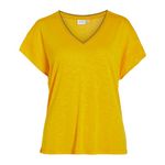 Vila T shirt  Femme Vila Noel. Coloris disponibles : Jaune