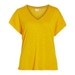 Vila T shirt  Femme Vila Noel. Coloris disponibles : Jaune