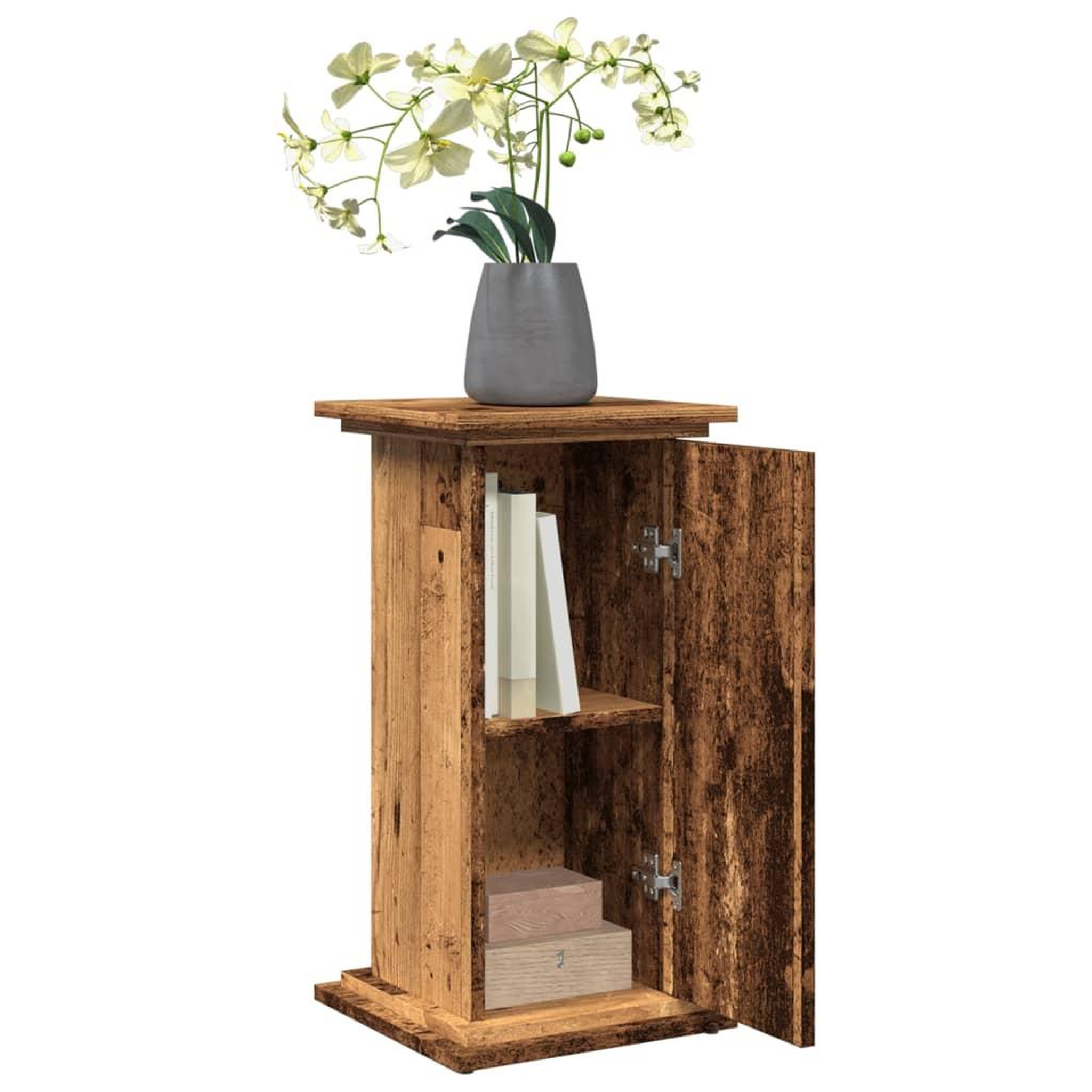 Voir la diapositive 4 : VIDAXL Piedestal avec rangement vieux bois bois d'ingenierie