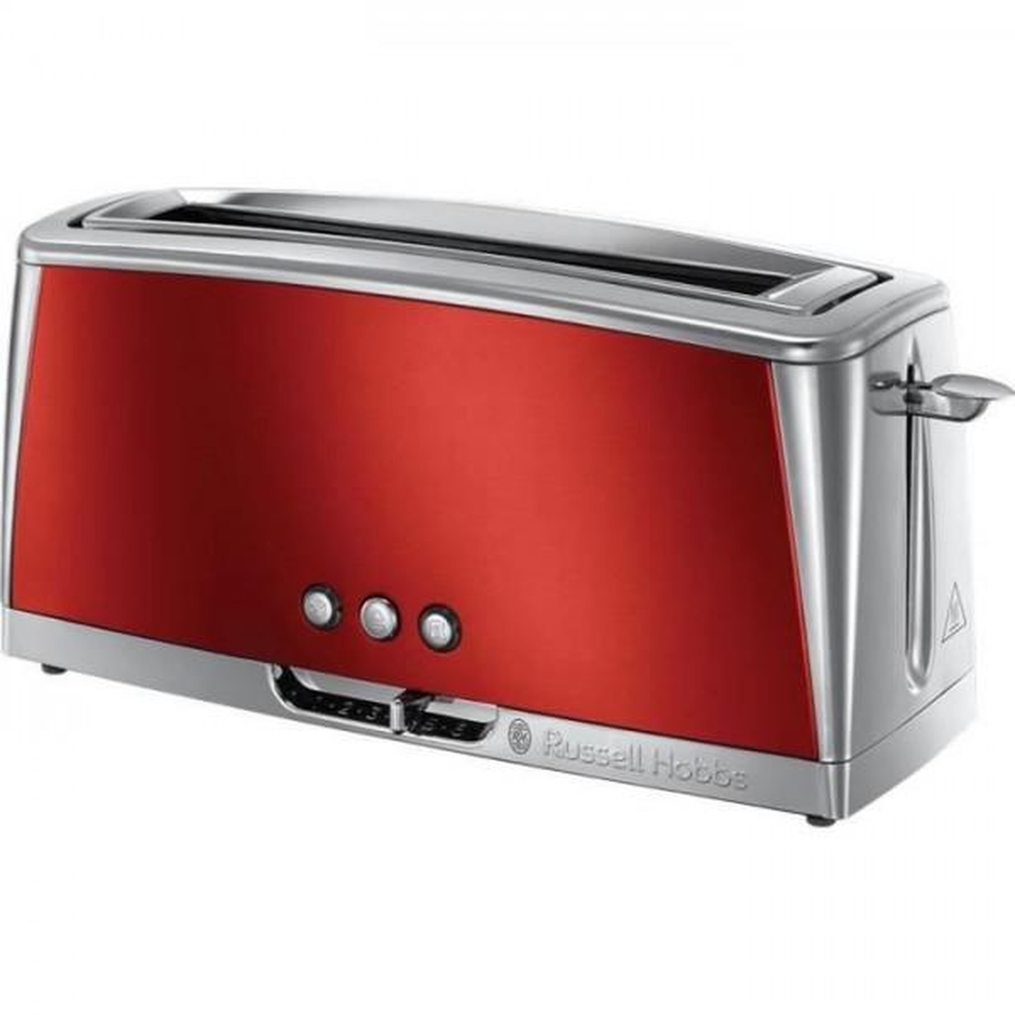 Russell Hobbs Grille Pain - Toaster Electrique  - RUSSELL HOBBS - Luna Rouge Solaire - Fente longue - 1420 W - Fonctions réchauffage et décongélation