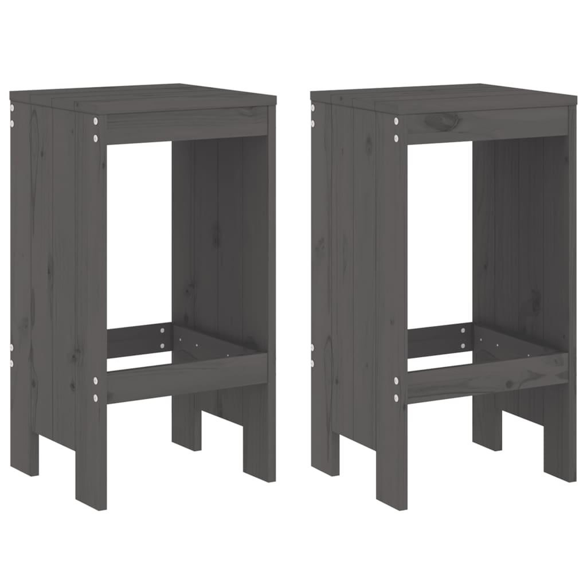 Voir la diapositive 3 : VIDAXL Ensemble de bar de jardin 3 pcs gris bois de pin massif