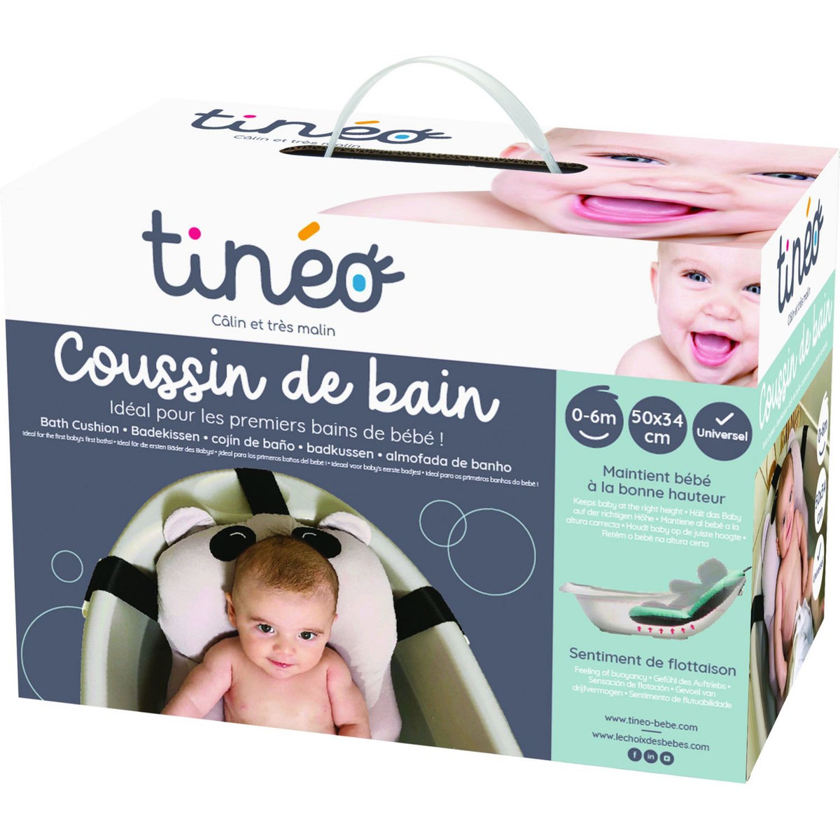 TINEO Coussin de bain Panda