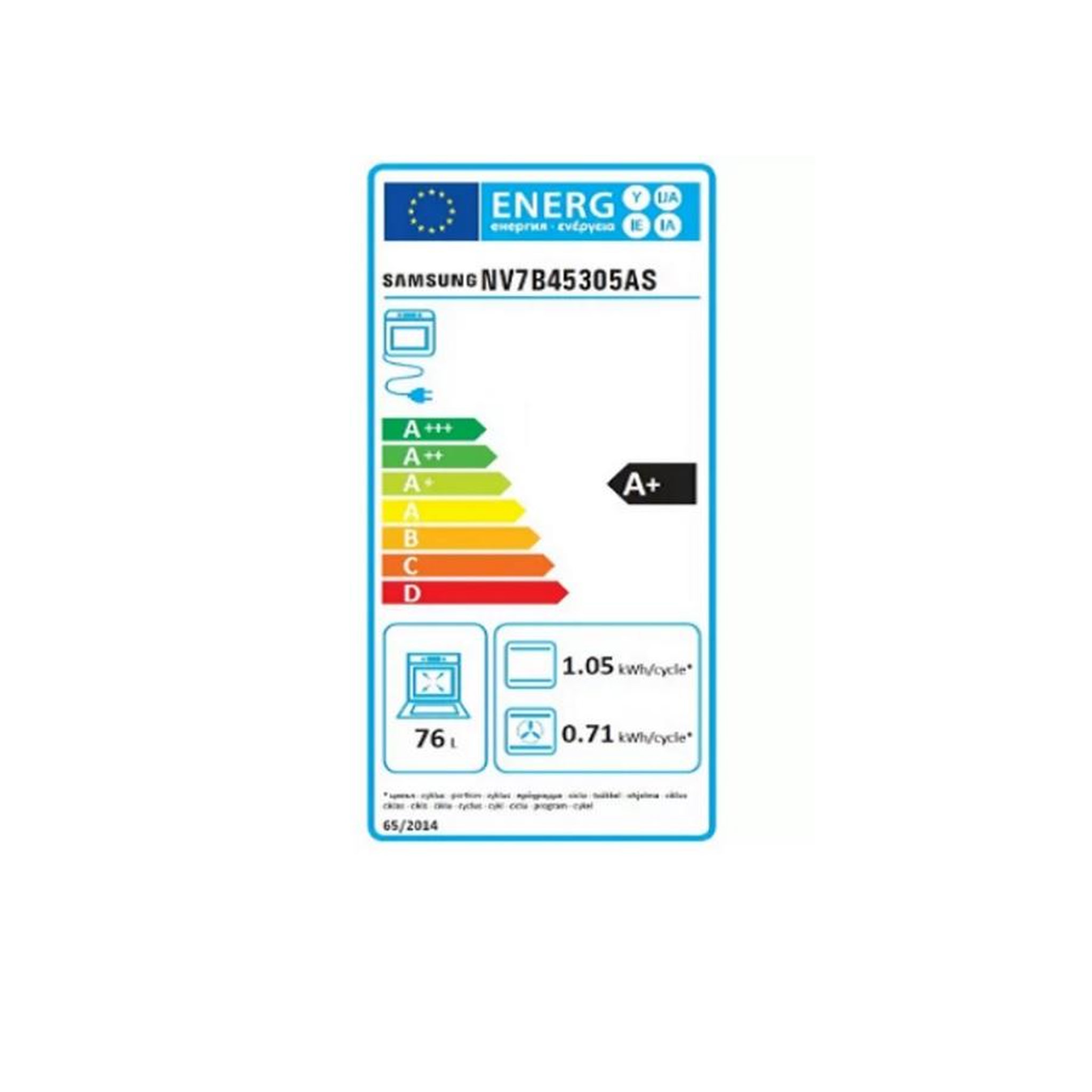 Voir la diapositive 2 : Samsung Four intégrable multifonction 76l 60cm pyrolyse inox - nv7b45305as